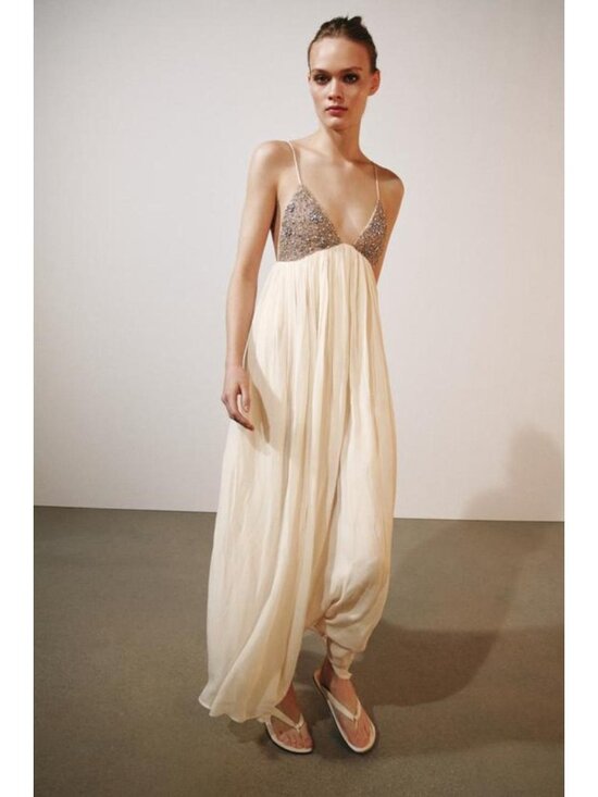 Zara Dresses & Skirts - ZARA ZW COLLECTION BEADED MIDI DRESS